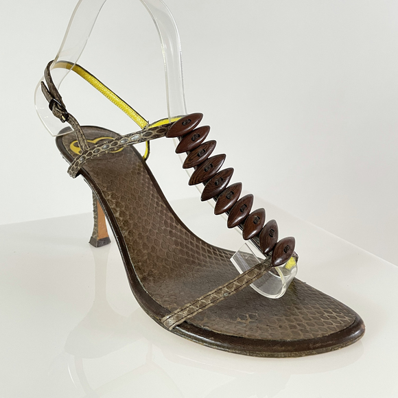 *RARE* 2003 Escada 'Exotics Collection' Croc Sandal! The Ultimate in Y2K Lux!